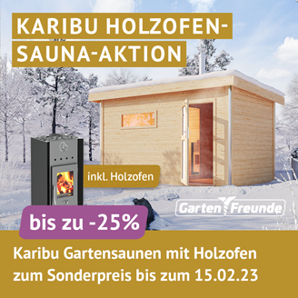 Karibu Holzofen Sauna Aktion - Instagram-Beitrag