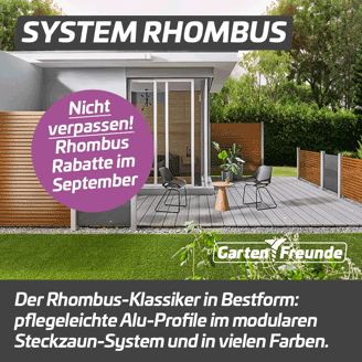 Rhombus-Rabatte im September - 8% auf TraumGarten SYSTEM RHOMBUS - Instagram-Beitrag