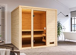 Sauna mit niedriger Deckenhöhe