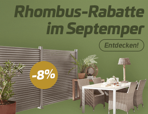 Rhombus-Rabatte im September. 8% auf TraumGarten System Rhombus