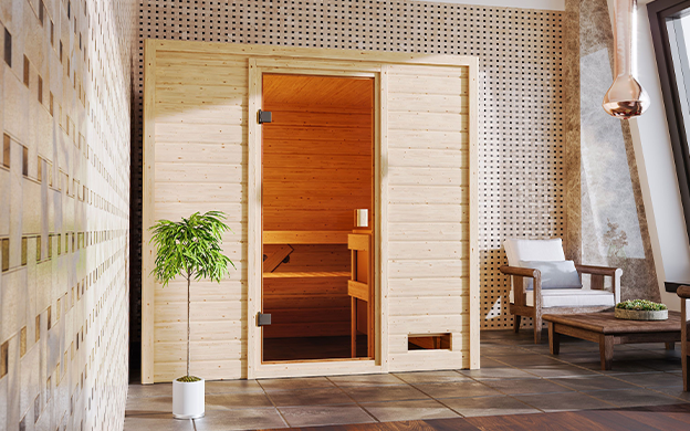 Sauna mit niedriger Deckenhöhe Adelina Karibu