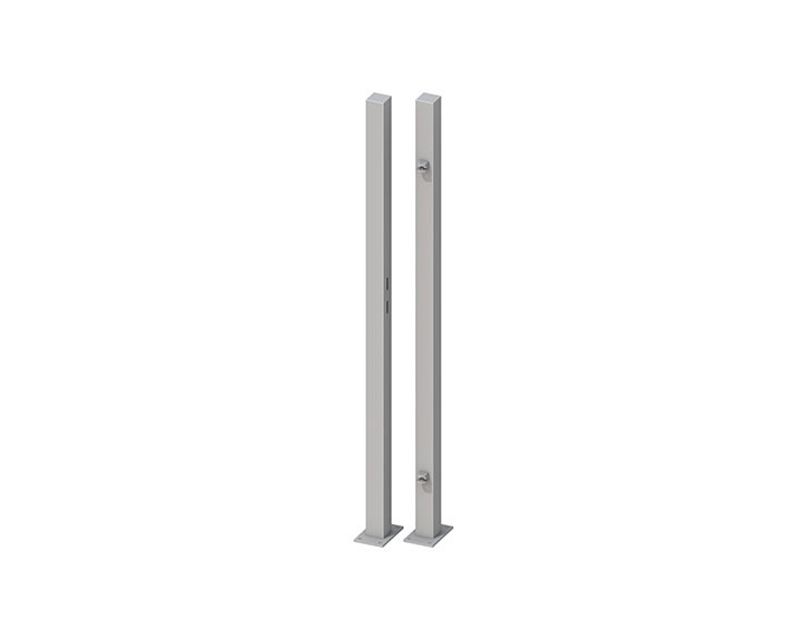 TraumGarten Torpfosten-Set zum Aufschrauben für Einzeltor Silber - Torhöhe 180 cm
