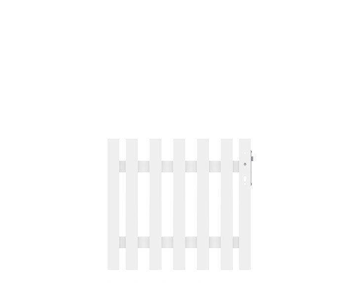 TraumGarten Vorgartenzaun Gartentor LONGLIFE CARA XL Weiß Einzeltor DIN rechts - Kunststoffzaun - 98 x 90 cm