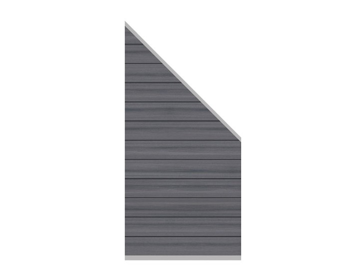 TraumGarten Sichtschutzzaun SYSTEM WPC PLATINUM Grau Anschluss - WPC-Zaun - 91 x 184 auf 94 cm