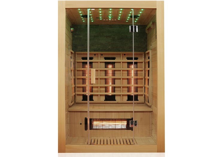 Dewello Infrarotkabine Milton Vollspektrum - 135 x 105 + Glasfront - Infrarotsauna