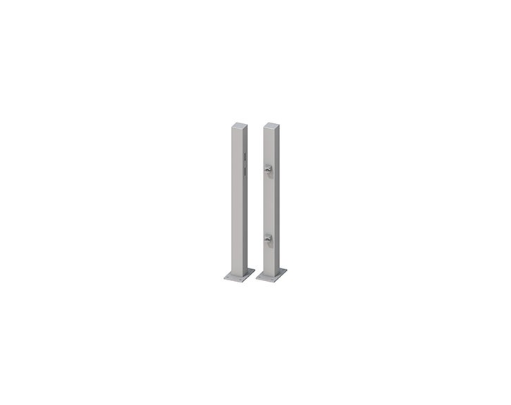 TraumGarten Torpfosten-Set zum Aufschrauben für Einzeltor Silber - Torhöhe 90-95 cm