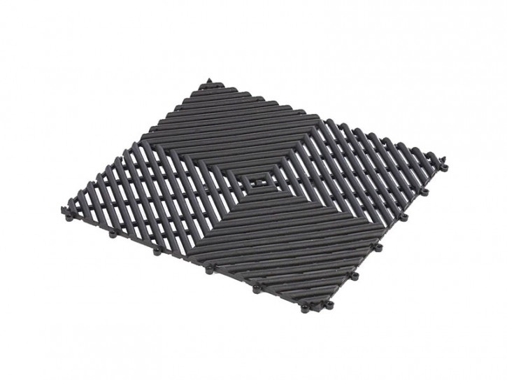 Eliga Sauna Bodenmatte aus PVC - schwarz - ca. 30,4 x 30,4 cm