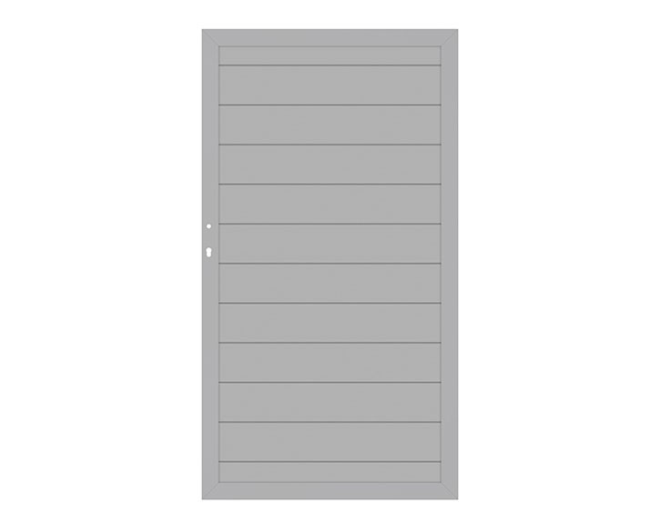 TraumGarten Sichtschutzzaun Gartentor SYSTEM ALU PLUS Silber/Silber Einzeltor - Metallzaun - 98 x 180 cm