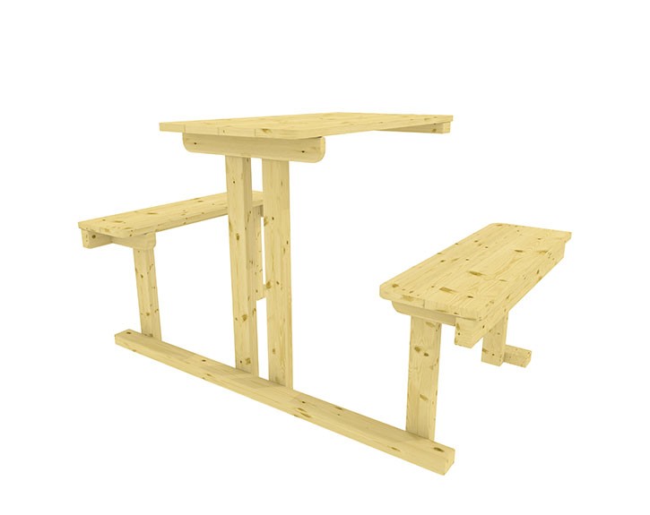 WINNETOO Tisch mit Bänken - Spielturm-Sitzecke