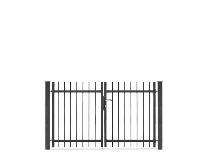 Deutsche Zauntechnik Schmuckzaun Doppeltor für Residenz select BRIENZ+ und BASEL+ - Gartentor / Metallzaun - anthrazit - 207,5 x 120 cm