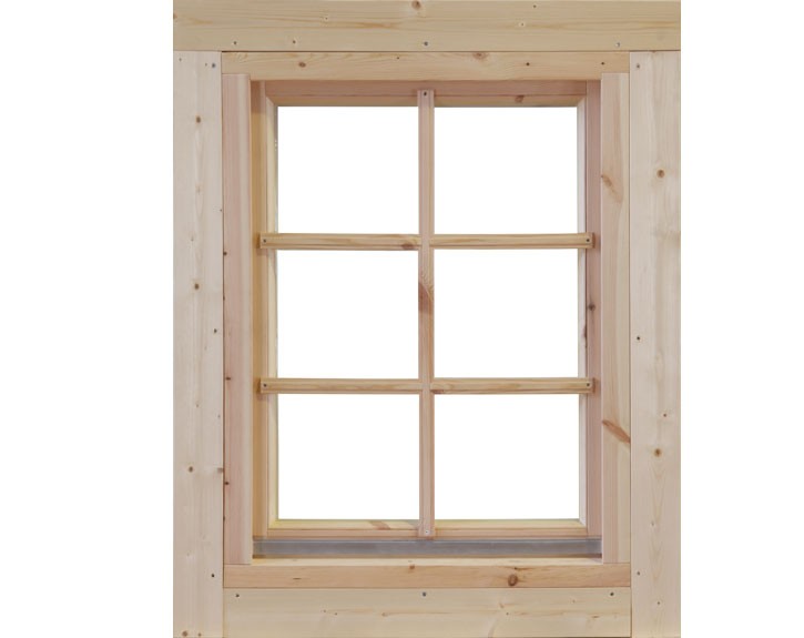 Finnhaus Wolff Holz-Einzelfenster Marit 28 für 28mm Gartenhaus - natur