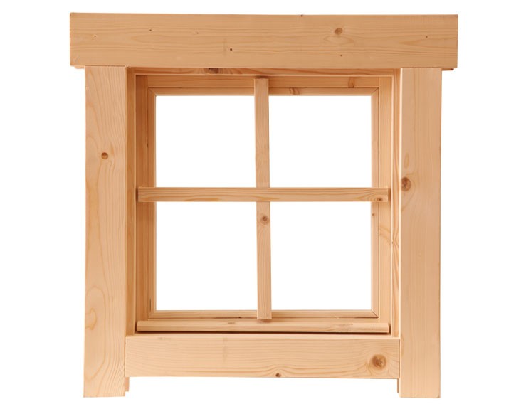 Finnhaus Wolff Holz-Einzelfenster Tanja 28 für 28mm Gartenhaus - natur