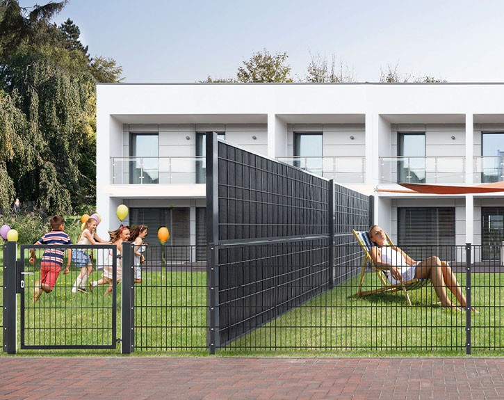 Deutsche Zauntechnik Lärmschutzpaneel eco-Set - anthrazit - 2x 251 x 100 cm