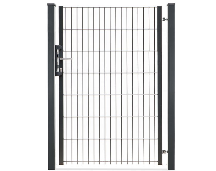 Deutsche Zauntechnik Doppelstabmattenzaun Einzeltor VARIO light - Gartentor / Metallzaun - anthrazit - 96 x 143 cm