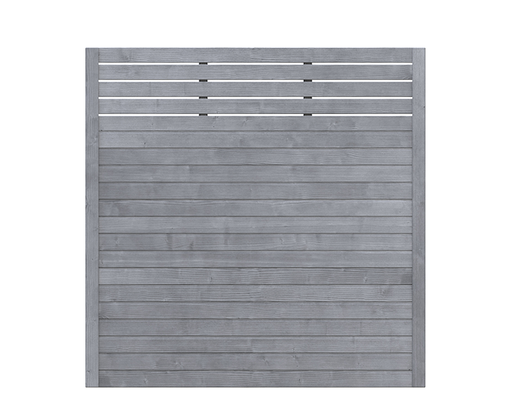 TraumGarten Sichtschutzzaun NEO DESIGN Grau Rechteck mit Gitter - Holzzaun - 179 x 179 cm