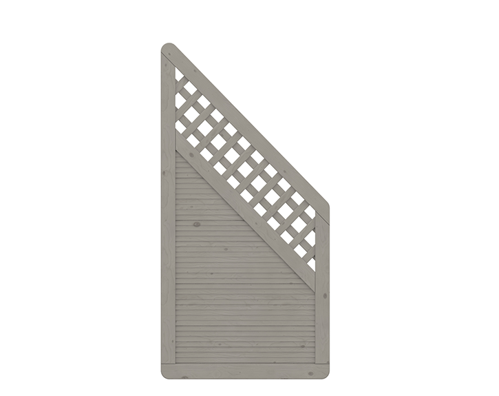 TraumGarten Sichtschutzzaun ARZAGO Grau Anschluss mit Gitter - Holzzaun - 90 x 179 auf 90 cm