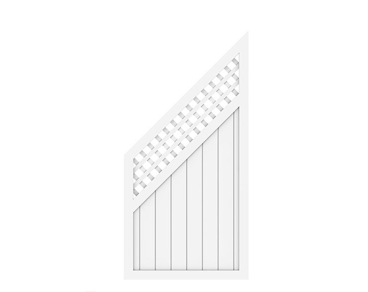 TraumGarten Sichtschutzzaun LONGLIFE RIVA Weiß Anschluss mit Gitter - Kunststoffzaun - 90 x 180 auf 90 cm