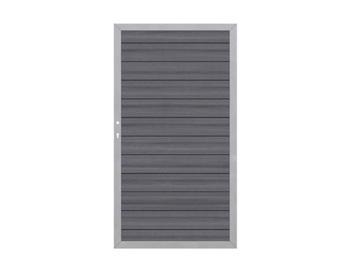 TraumGarten Gartentor SYSTEM WPC PLATINUM Grau/Silber Einzeltor - WPC-Zaun - 98 x 180 cm