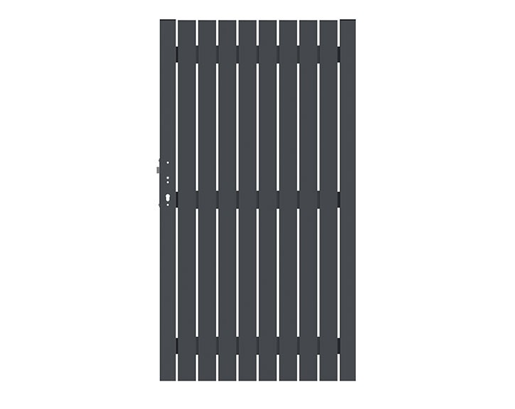 TraumGarten Sichtschutzzaun Gartentor SQUADRA Anthrazit Einzeltor DIN links - Metallzaun - 98 x 180 cm