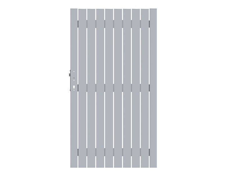 TraumGarten Sichtschutzzaun Gartentor SQUADRA Silber Einzeltor DIN links - Metallzaun - 98 x 180 cm