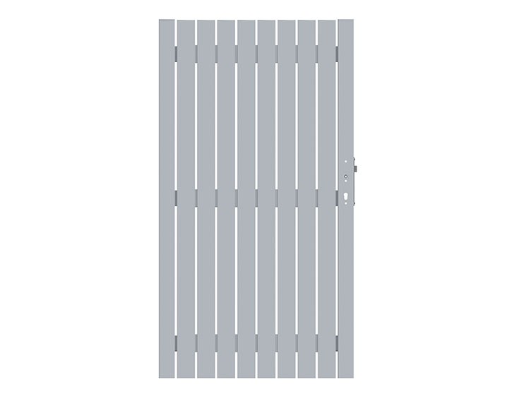 TraumGarten Sichtschutzzaun Gartentor SQUADRA Silber Einzeltor DIN rechts - Metallzaun - 98 x 180 cm