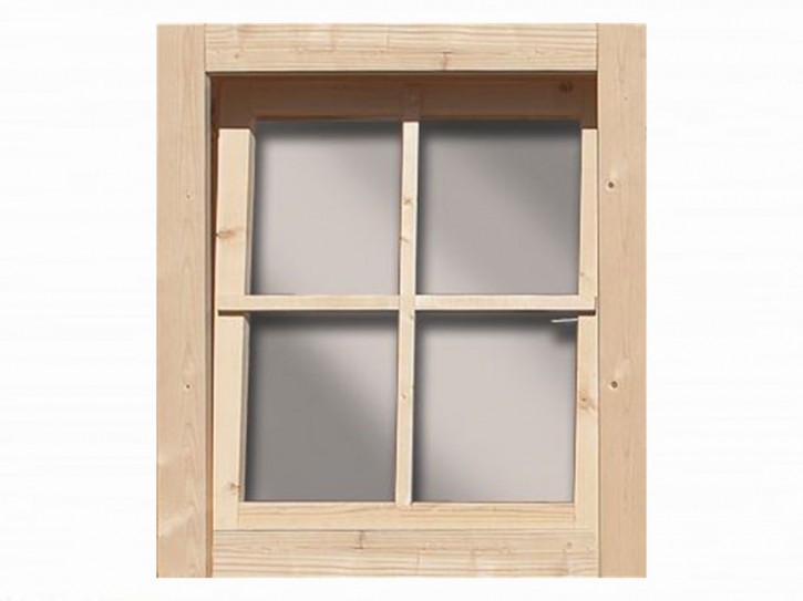 Karibu Holzfenster - 40mm Wandstärke - Dreh-/Kippfenster - Echtglas - natur