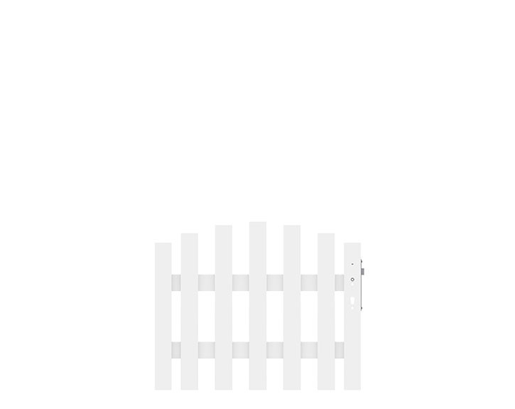 TraumGarten Vorgartenzaun Gartentor LONGLIFE CARA Weiß Einzeltor rund DIN rechts - Kunststoffzaun - 98 x 70 (80) cm