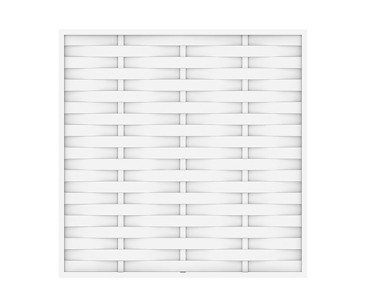 TraumGarten Sichtschutzzaun LONGLIFE ROMO Weiß Rechteck - Kunststoffzaun - 180 x 180 cm