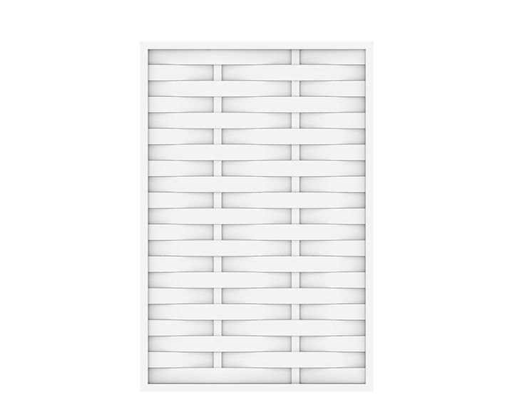 TraumGarten Sichtschutzzaun LONGLIFE ROMO Weiß Rechteck - Kunststoffzaun - 120 x 180 cm