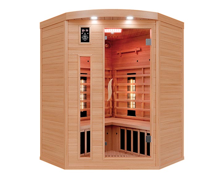 Dewello Infrarotkabine LAKEFIELD - Dual Therm - Infrarotsauna - Hemlock - 140 x 140 cm