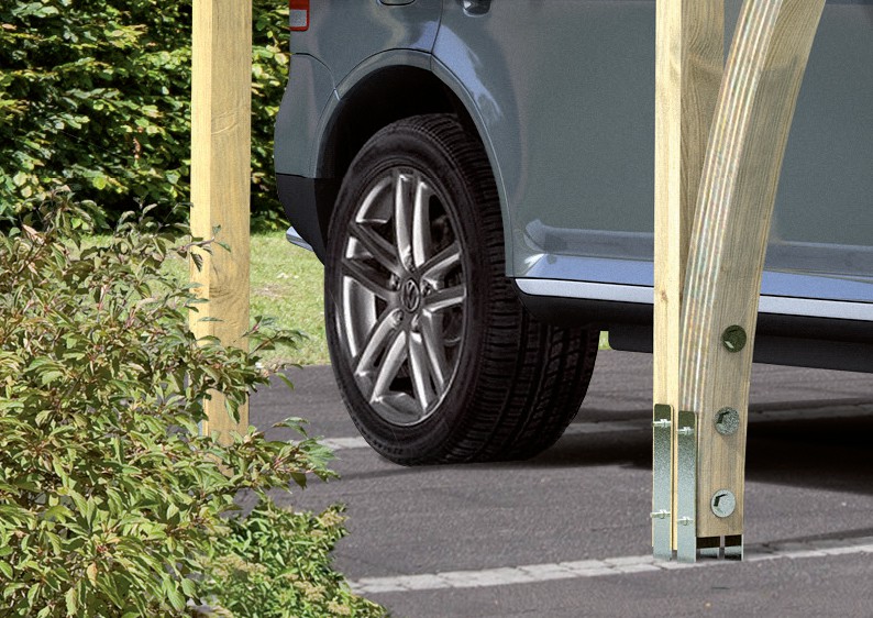 Karibu Anlehn Carport Eco 3 Mit 1 Rundbogen