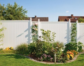 TraumGarten Sichtschutzzaun Gartentor LONGLIFE RIVA Weiß Einzeltor - Kunststoffzaun - 98 x 180 cm