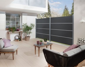 TraumGarten SYSTEM BOARD XL Schiefer Einzelprofil - ACP-Zaun - 179 x 45 cm