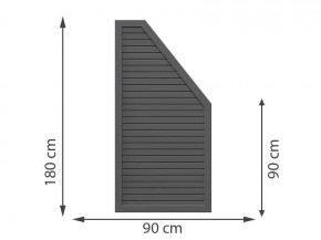 TraumGarten Sichtschutzzaun DESIGN RHOMBUS Anthrazit Anschluss rechts - 90 x 180 auf 90 cm - Auslaufmodell