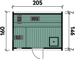 Finnhaus Wolff Fasssauna Selma 2116 + schwarze Dachschindeln - 42mm Gartensauna - Bausatz - natur