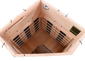 Dewello Infrarotkabine Lakefield 3 - 120 x 120 Dual Therm - Infrarotsauna - Ecksauna