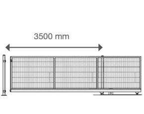 Deutsche Zauntechnik Doppelstabmattenzaun Schiebetor V-Star F60 - 8/6/8 - Gartentor / Metallzaun - silber - 350 x 120 cm