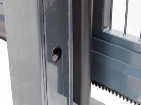 Deutsche Zauntechnik Doppelstabmattenzaun Schiebetor V-Star F60 - 8/6/8 - anthrazit - 4500 x 1200 mm - elektrisch betrieben