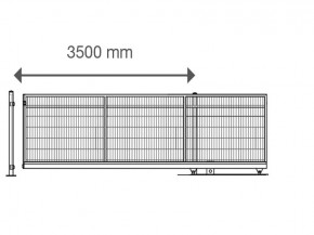 Deutsche Zauntechnik Doppelstabmattenzaun Schiebetor V-Star F60 - 8/6/8 - moosgrün - 3500 x 1800 mm - elektrisch betrieben