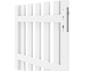 TraumGarten Gartentor LONGLIFE CARA XL Weiß Einzeltor DIN links - Kunststoffzaun - 98 x 90 cm