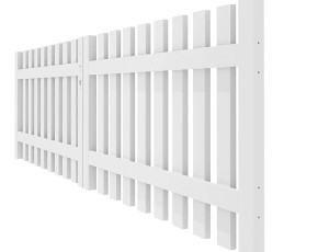 TraumGarten Gartentor LONGLIFE CARA XL Weiß Doppeltor gerade - Kunststoffzaun - 310 x 90 cm