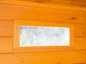 Finnhaus Wolff Wetterschutzhütte + Grill - 45mm Bohlen - Zeltdach - natur