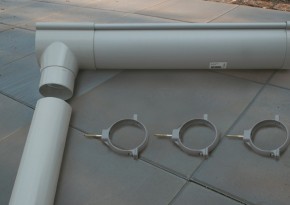 Karibu Dachrinne Set L - für Flachdach bis 465 cm - PVC - grau 