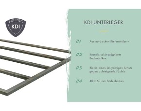 Karibu Holz-Gartenhaus Kerko 5 + 2,4m Anbaudach + Seiten + Rückwand - 19mm Elementhaus - Flachdach - terragrau