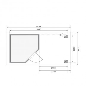 Karibu Holz-Gartenhaus Neuruppin 2 + 3,2m Anbaudach - 28mm Elementhaus - Flachdach - terragrau