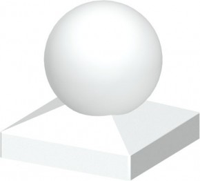 TraumGarten LONGLIFE Pfostenkappe Weiß Kugel - 8 x 8 cm