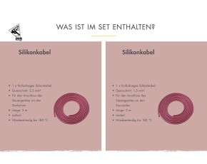 Karibu Silikonkabelset für finnischen Ofen + externer Steuerung (A+B)