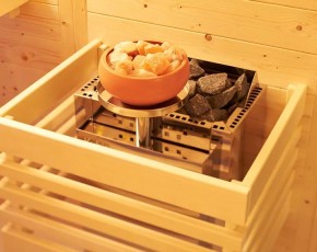 Infraworld Kombisauna Vitalis 184 Complete Set + Verdampferofen + Sole Therme - 40mm Blockbohlensauna - 184 x 119 cm