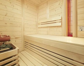 Infraworld Kombisauna Vitalis 184 Complete Set + Verdampferofen + Sole Therme - 40mm Blockbohlensauna - 184 x 119 cm