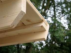 Finnhaus Wolff Holz Gartenhaus Pulti 28 ST-D - 28mm Elementhaus - Geräteschuppen - Pultdach - fichte